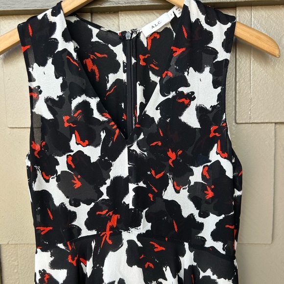 A.L.C. Nello Handkerchief Hem Floral Silk Dress Bohemian Cottagecore Fairy Sz 2 - Picture 5 of 10